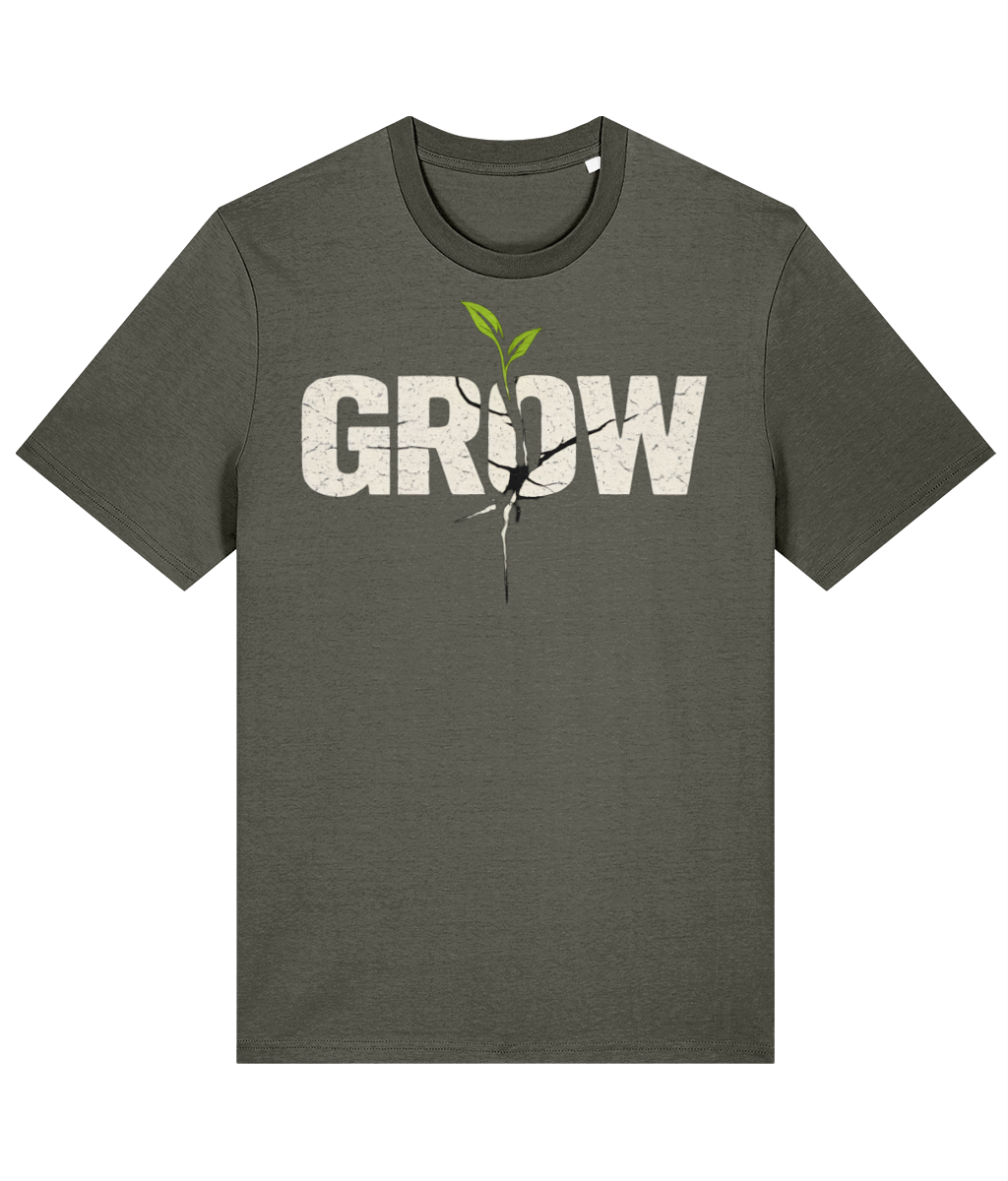 Grow Classic Fit T-Shirt — Khaki — front print