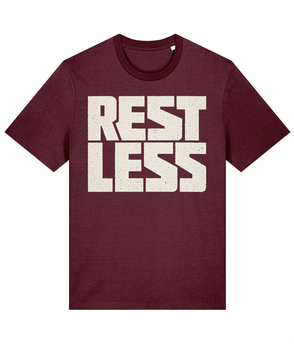Rest Less Classic Fit T-Shirt — Deep Plum — front print