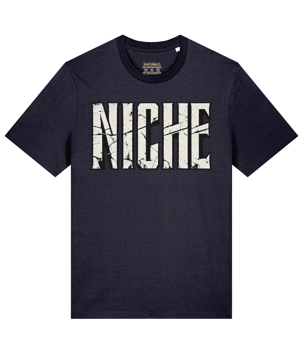Niche T-Shirt | Classic Fit — front view with illustrative inside-neck print
