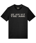 We Are Not the Same T-Shirt | Classic Fit, front view with illustrative printed inside-neck label