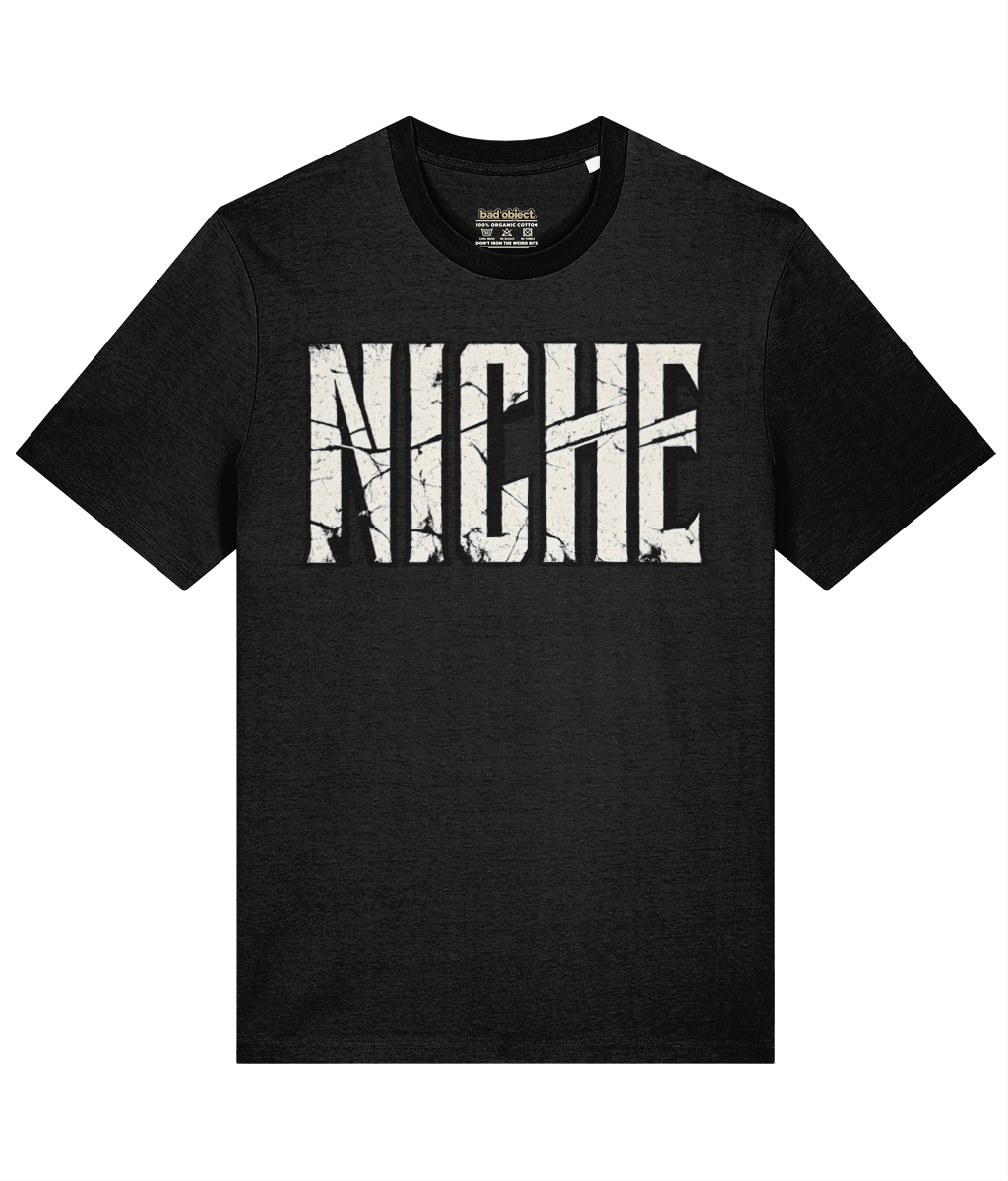 Niche T-Shirt | Classic Fit — front view with illustrative inside-neck print