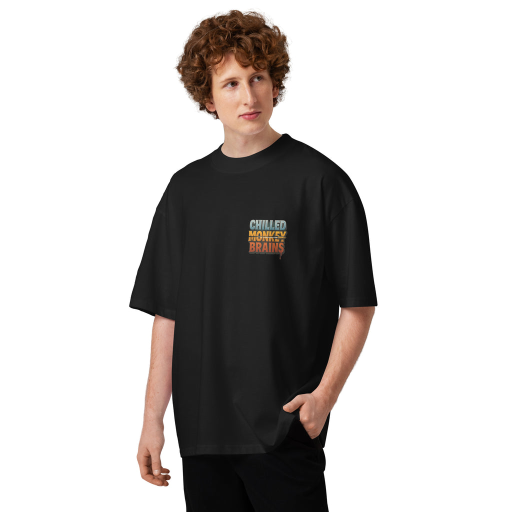 Chilled Monkey Brains oversized graphic T-shirt in Black, front view